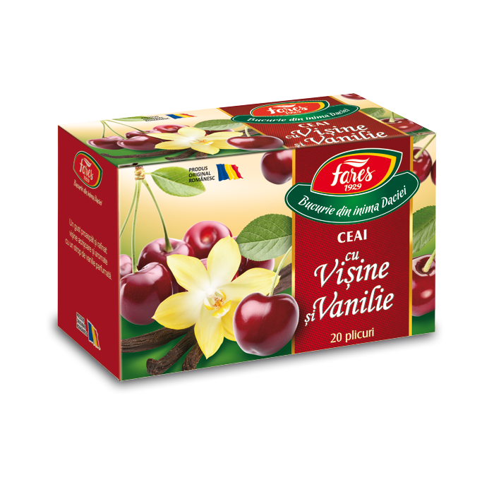 Ceai de visine si vanilie, 20 plicuri, Fares