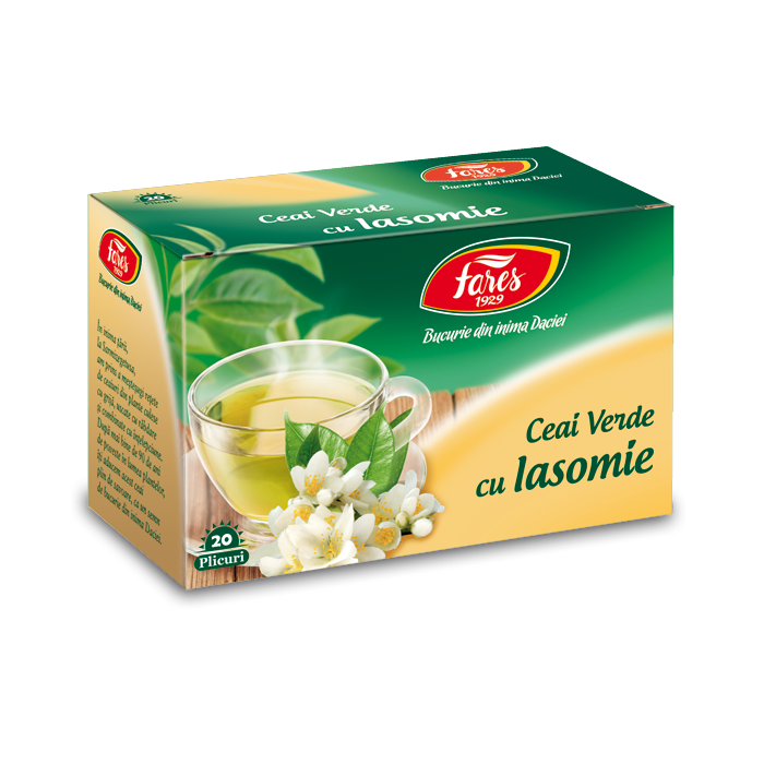 Ceai verde cu iasomie, 20 plicuri, Fares
