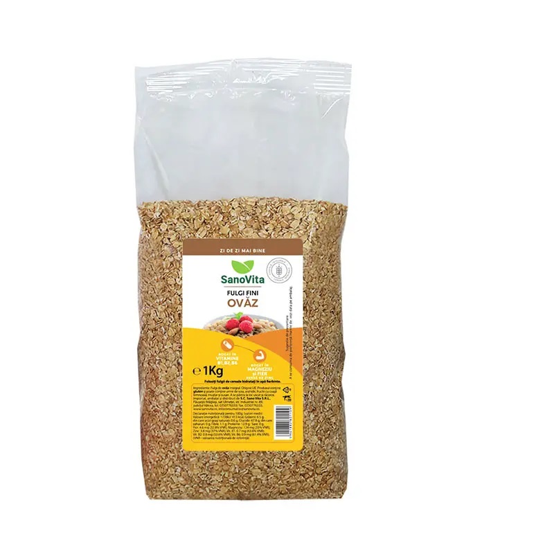 Fulgi de ovaz fini, 1kg, SanoVita