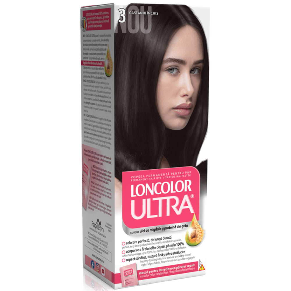 Vopsea de par permanenta Ultra Nr. 3, 110ml, Loncolor