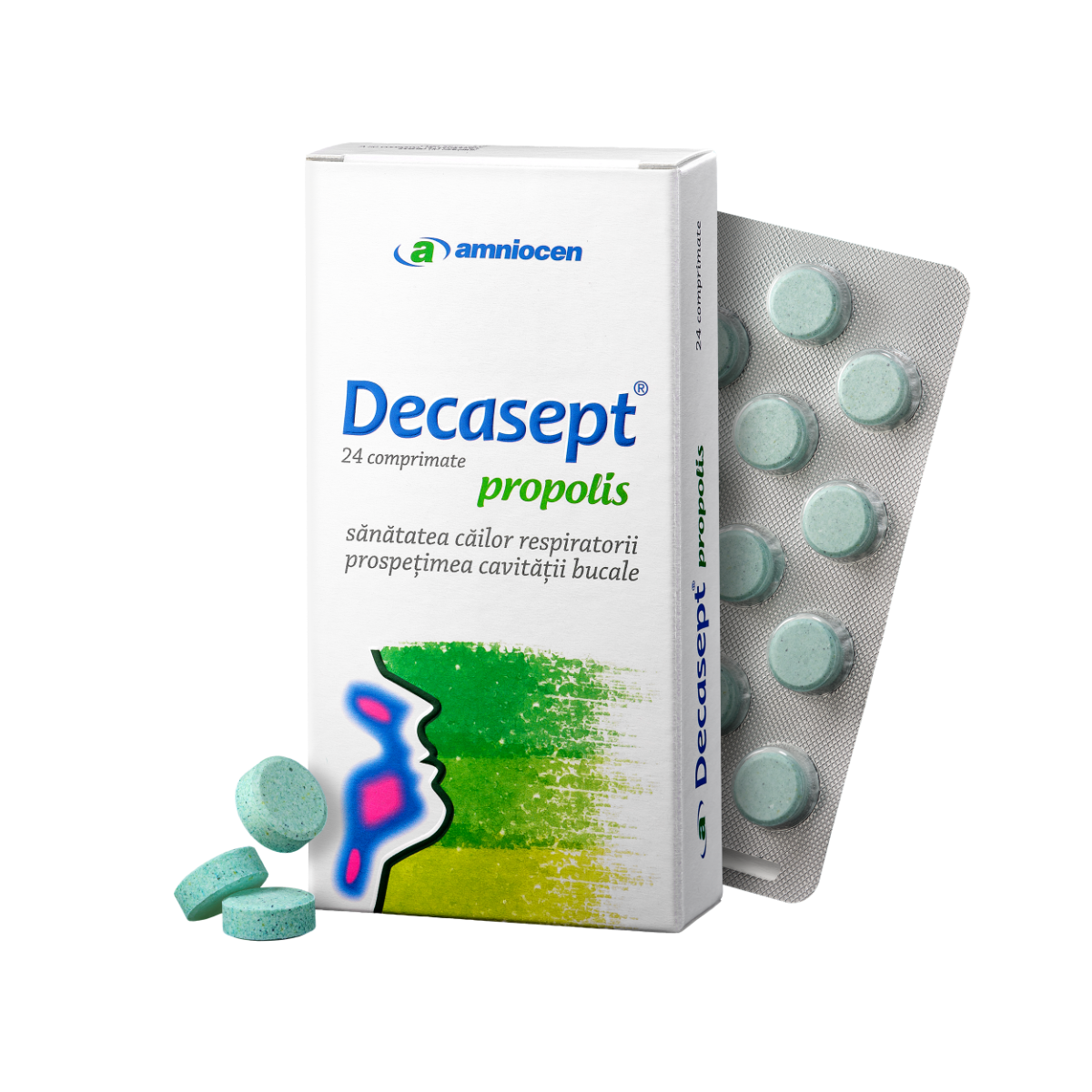 Decasept propolis, 24 comprimate, Amniocen