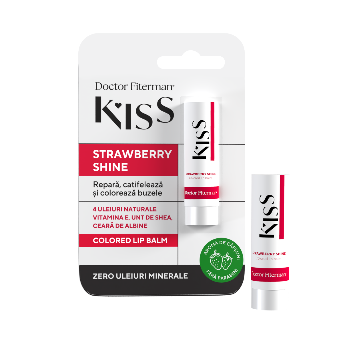 Balsam de buze Strawberry Shine Kiss, 4.5g, Doctor Fiterman