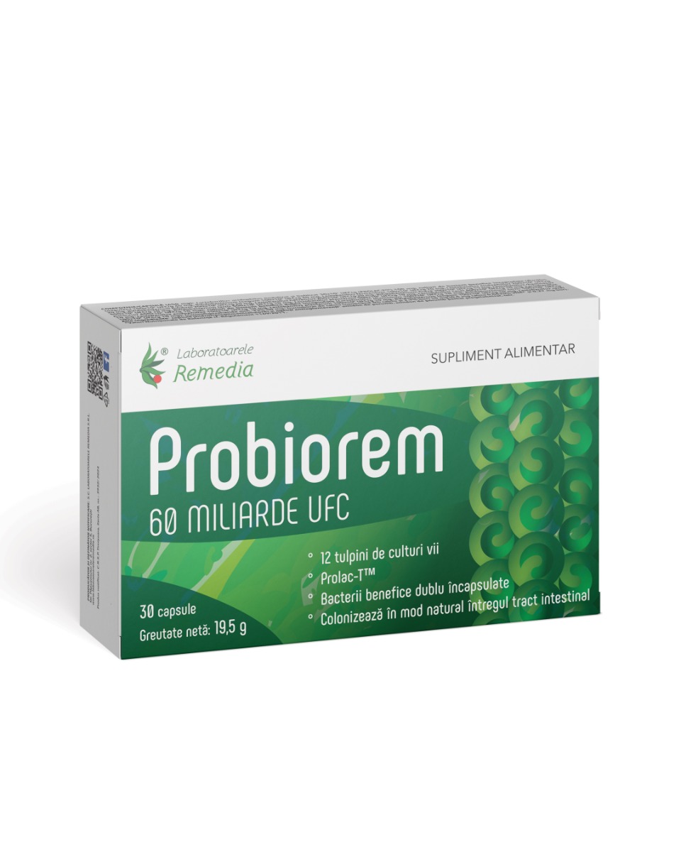 Probiorem 60 miliarde UFC, 30 capsule, Laboratoarele Remedia