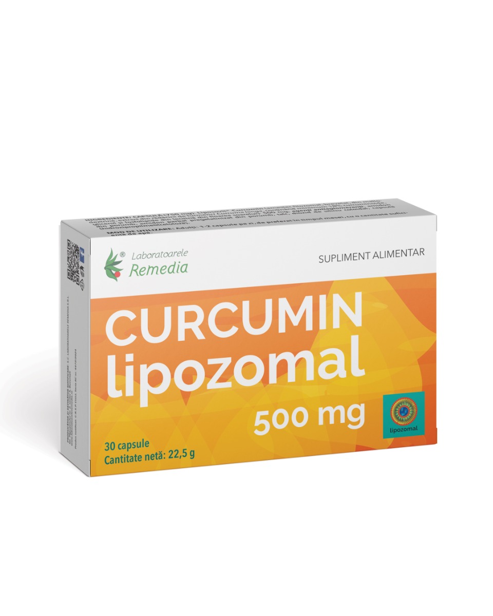 Curcumin Lipozomal 500mg, 30 capsule, Laboratoarele Remedia