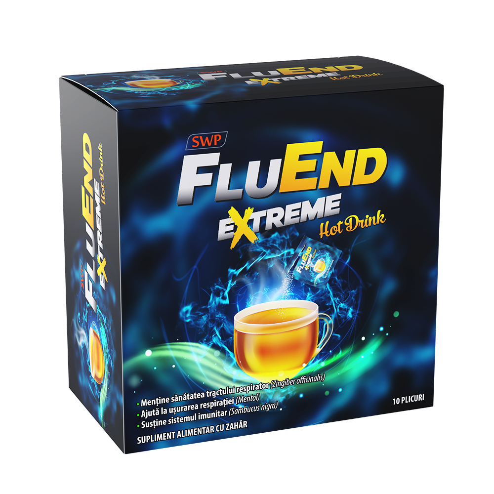 Fluend Extreme Hot Drink, 10 plicuri, Sun Wave Pharma
