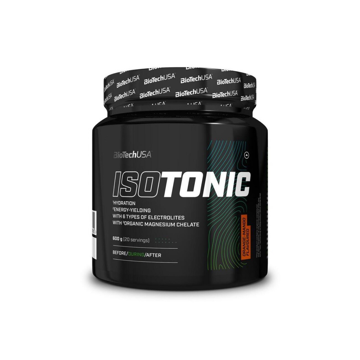 Pudra pentru bautura izotonica IsoTonic cu aroma de portocala si mango, 600g, BioTechUSA