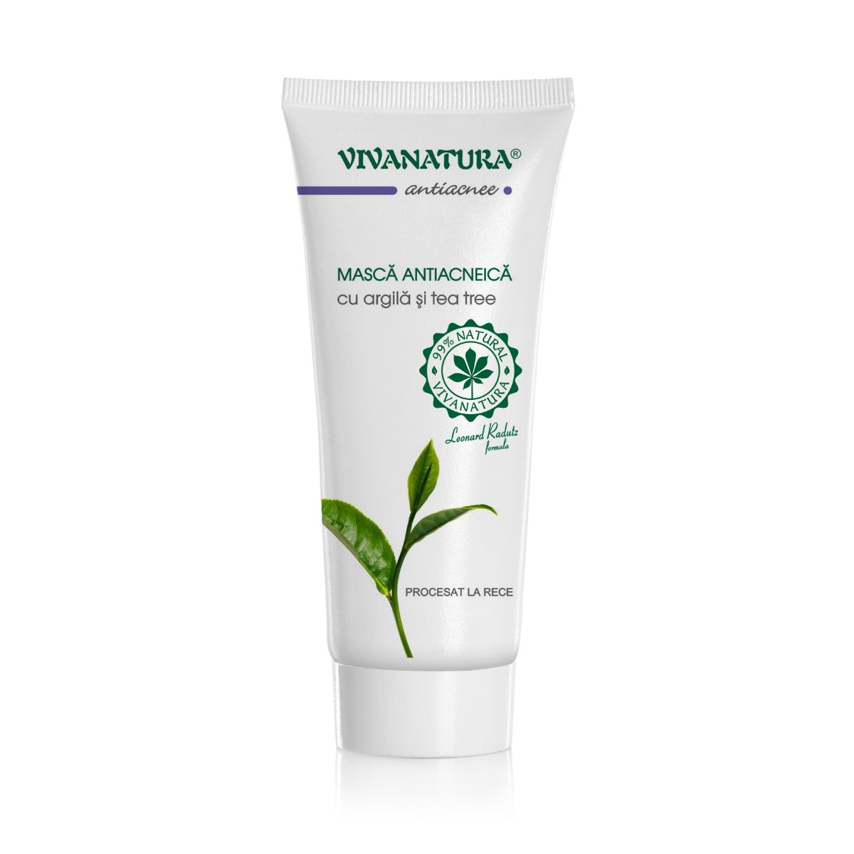 Masca antiacneica cu argila si tea tree, 75ml, VivaNatura