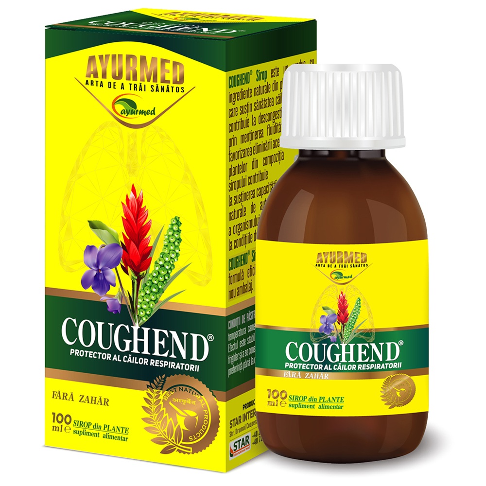Coughend sirop fara zahar, 100ml, Ayurmed