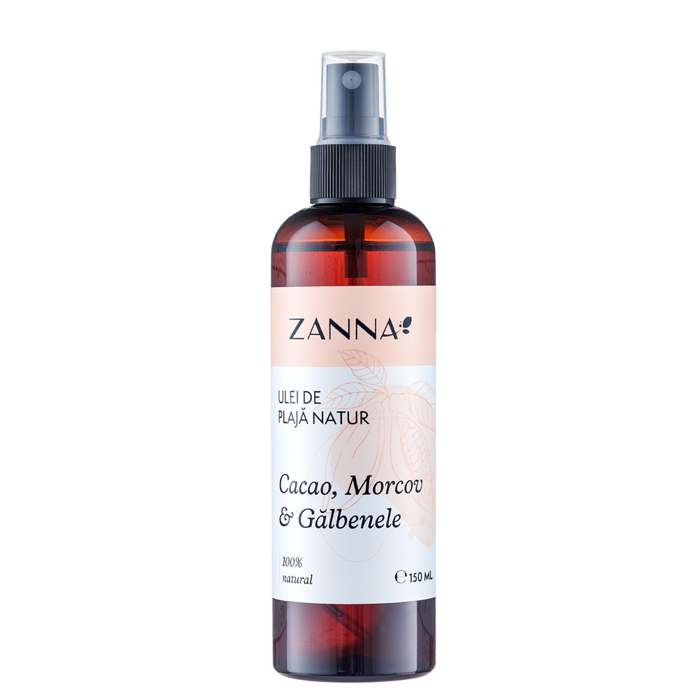 Ulei de plaja natur cu cacao si morcov & galbenele, 150ml, Zanna