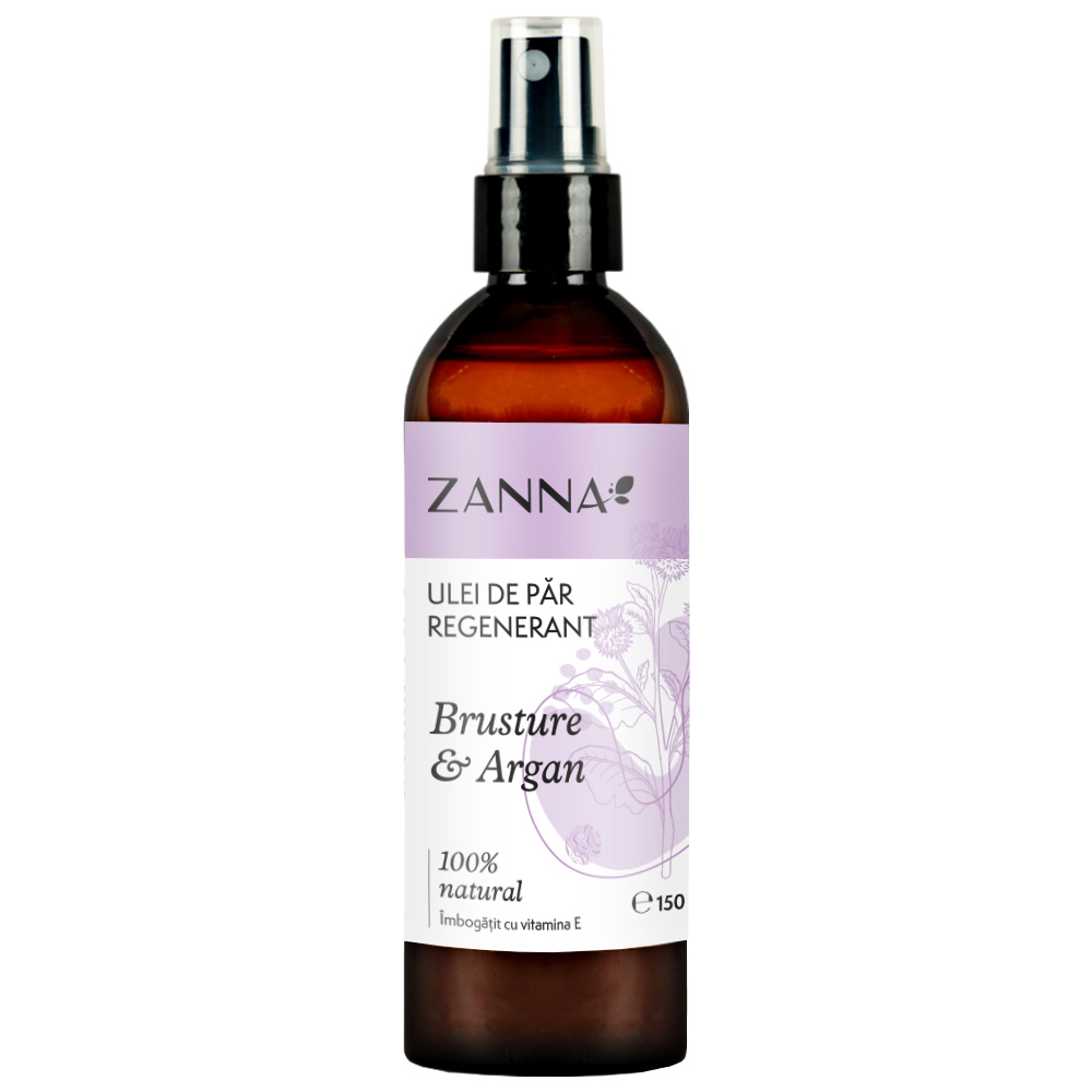 Ulei de par regenerant cu brusture si argan, 150ml, Zanna