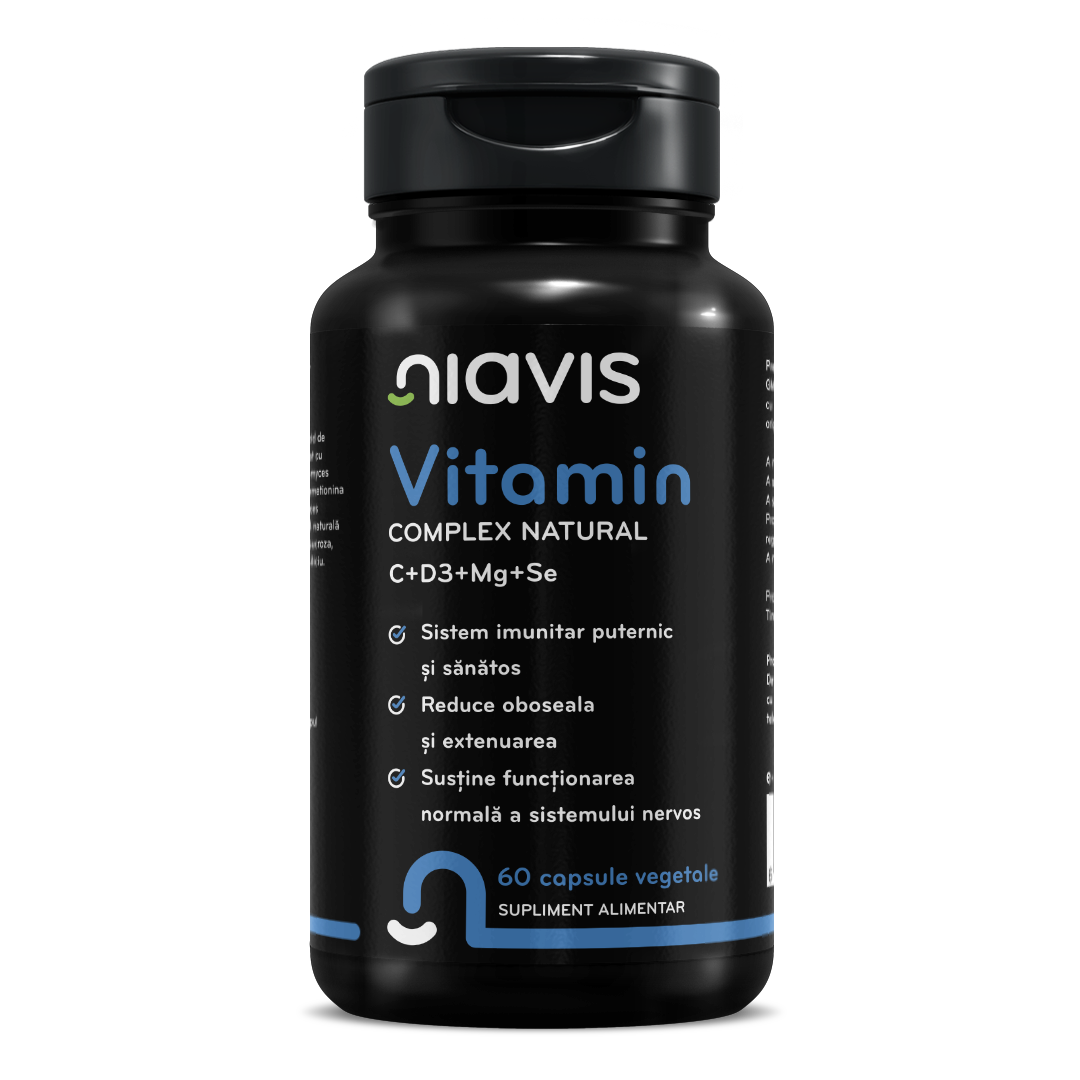 Complex natural Vitamin C + D3 + MG + SE, 60 capsule, Niavis