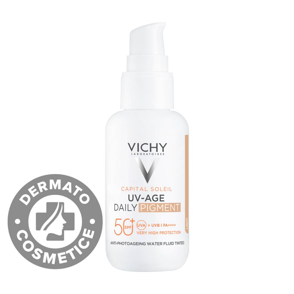 Fluid colorat apos anti-fotoimbatranire cu SPF50+ Capital Soleil UV-AGE DAILY, 40ml, Vichy