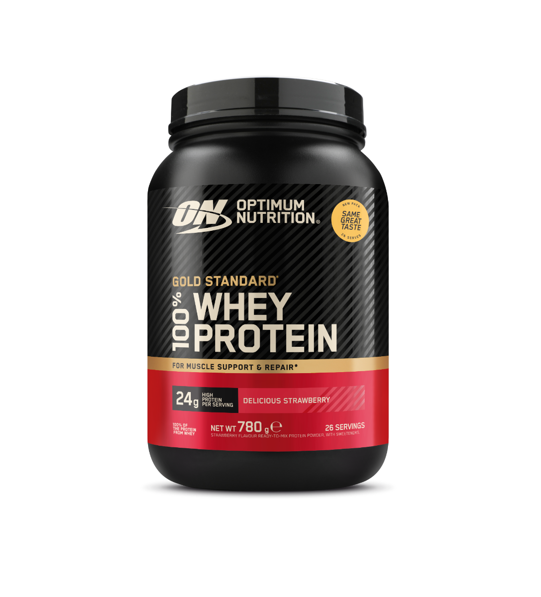 Pudra proteica proteine din zer  Gold Standard 100% Whey Capsuni, 780g, Optimum Nutrition