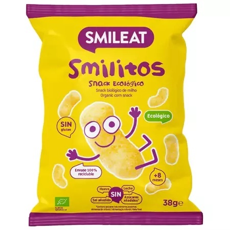 Pufuleti Smilitos cu ulei de masline +8 luni Bio, 38g, Smileat