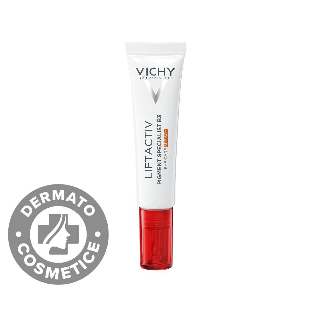 Crema pentru ingrijirea zonei ochilor LiftActiv B3 Pigment Specialist SPF50+ cu Melasyl™, 15ml, Vichy