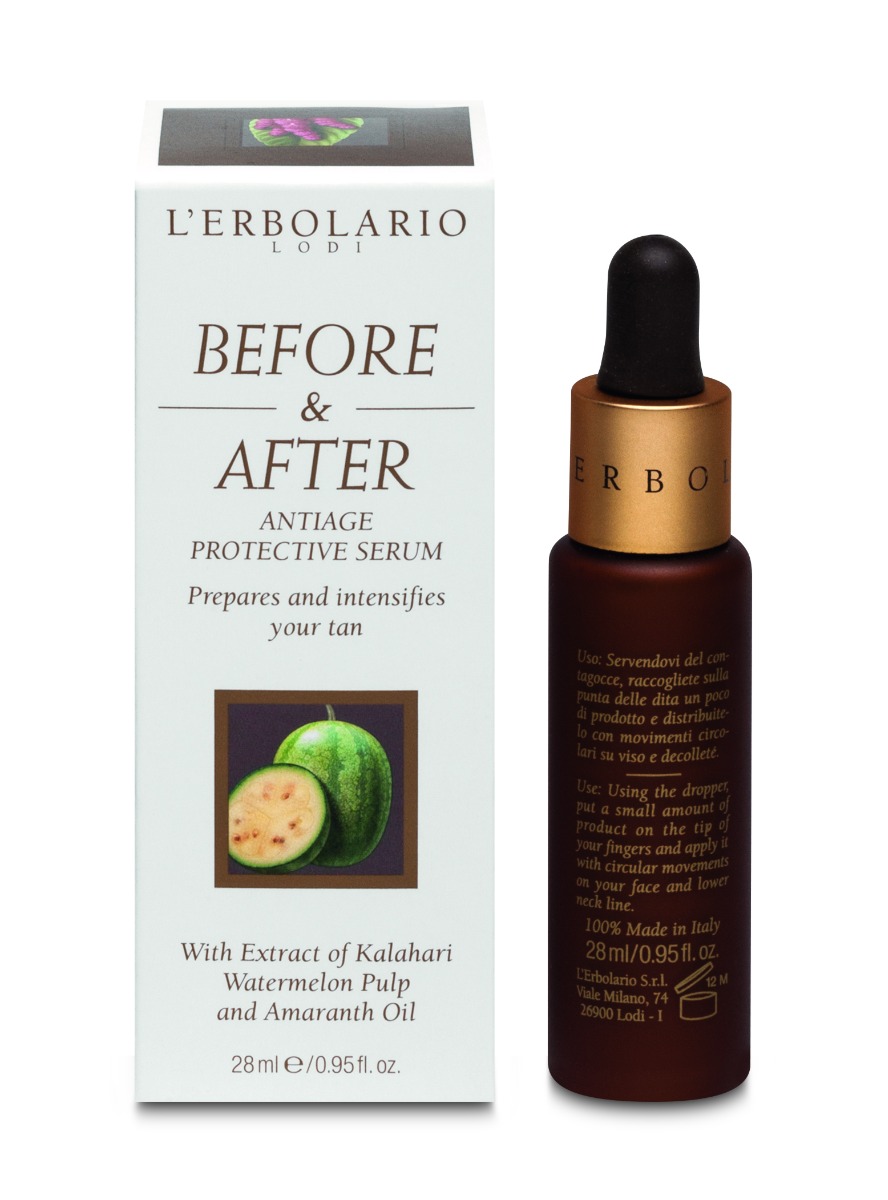 L'Erbolario Ser antiage inainte si dupa expunerea la soare Sun Solara Face Care, 28ml