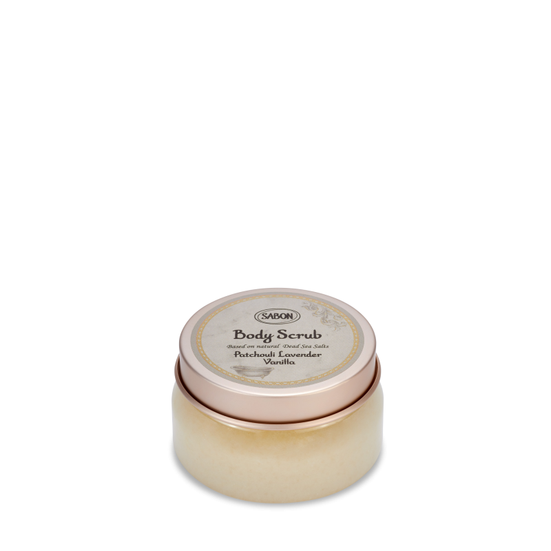 Exfoliant pentru corp Patchouli Lavender Vanilla, 200g, Sabon
