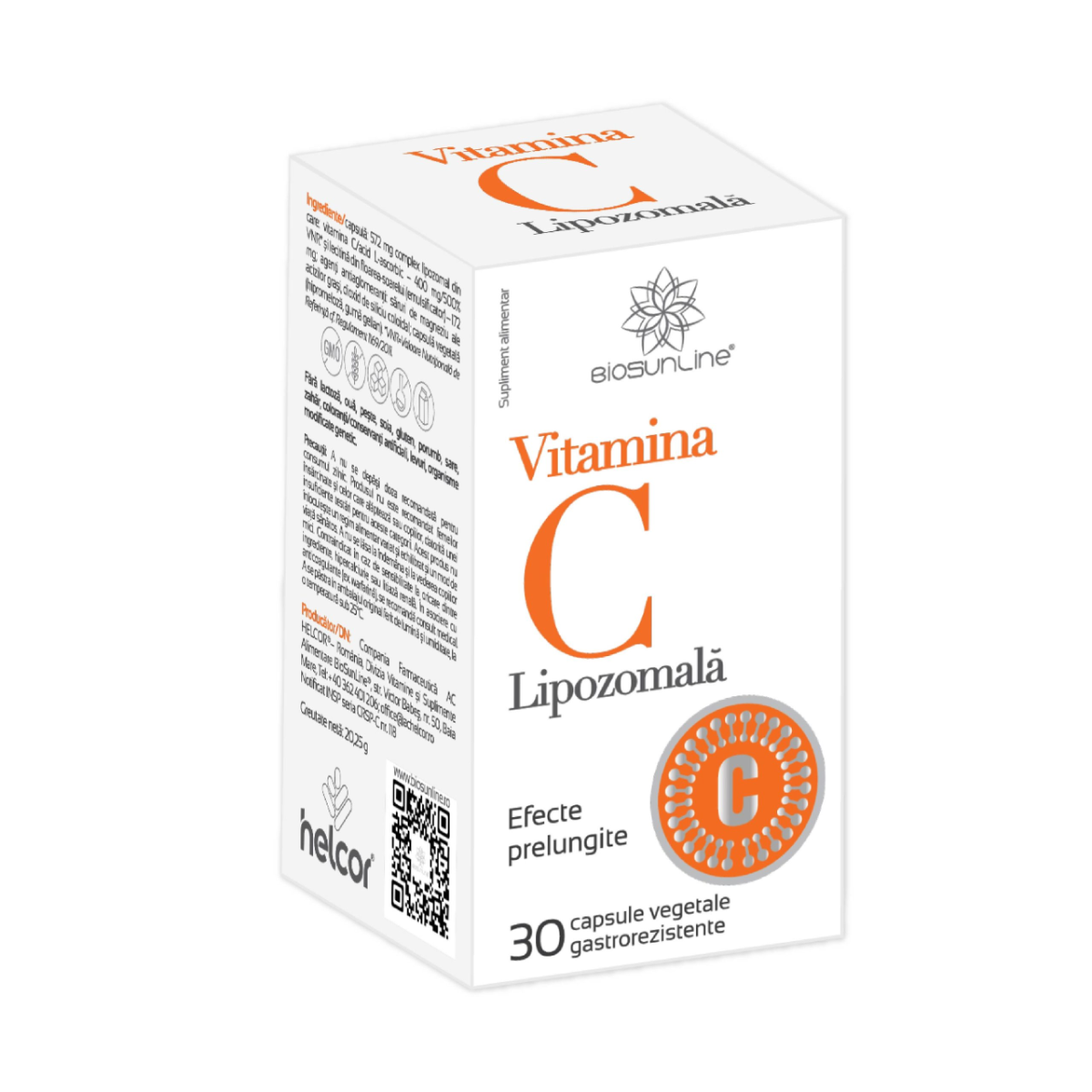 Vitamina C Lipozomala, 30 capsule gastrorezistente, BioSunLine