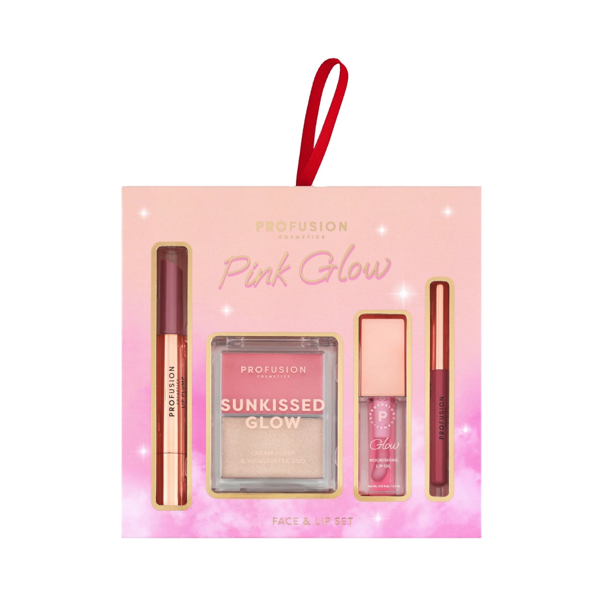 Set machiaj Pink Glow, 4 piese, Profusion Cosmetics
