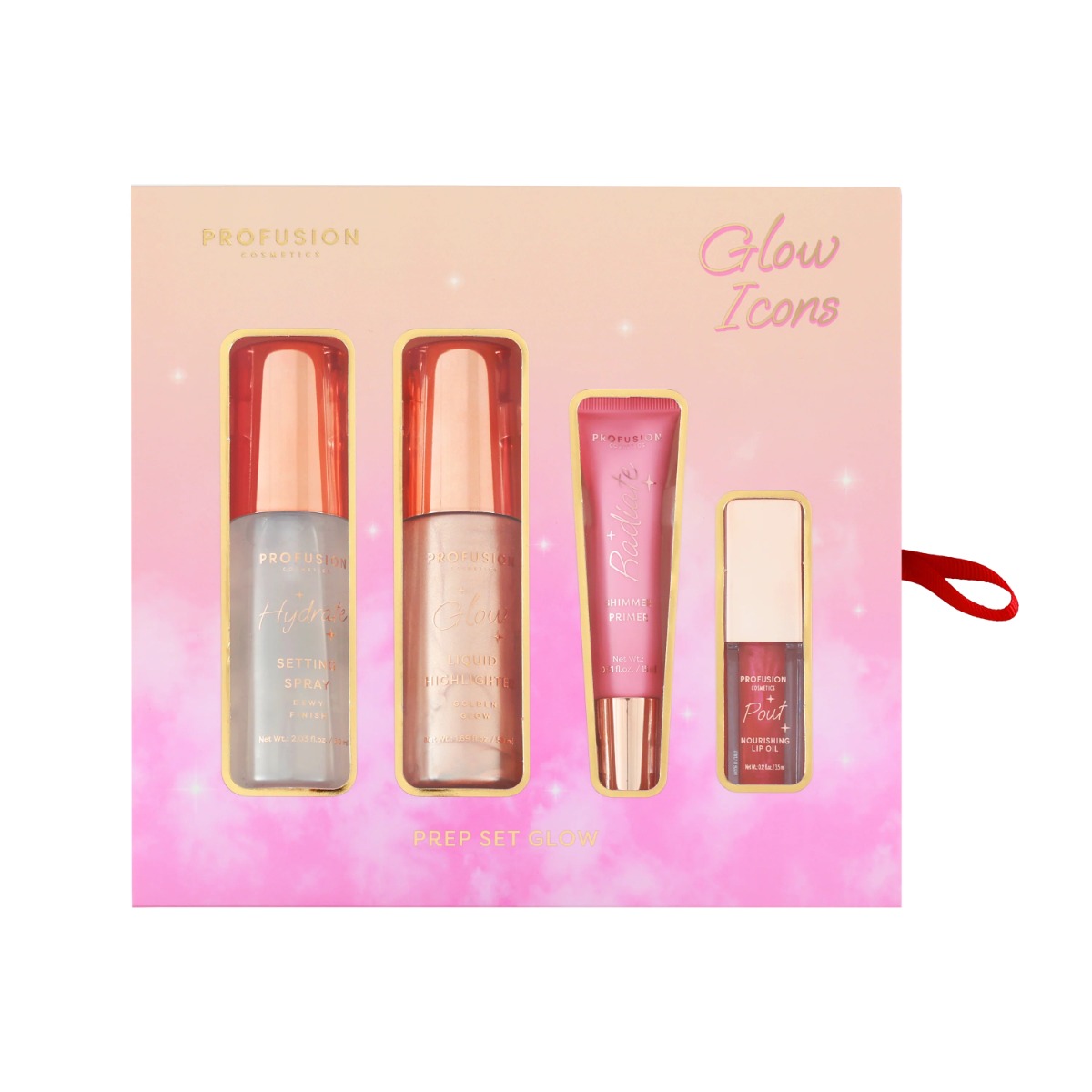 Set de machiaj pentru fata Glow Icons, 4 piese, Profusion Cosmetics