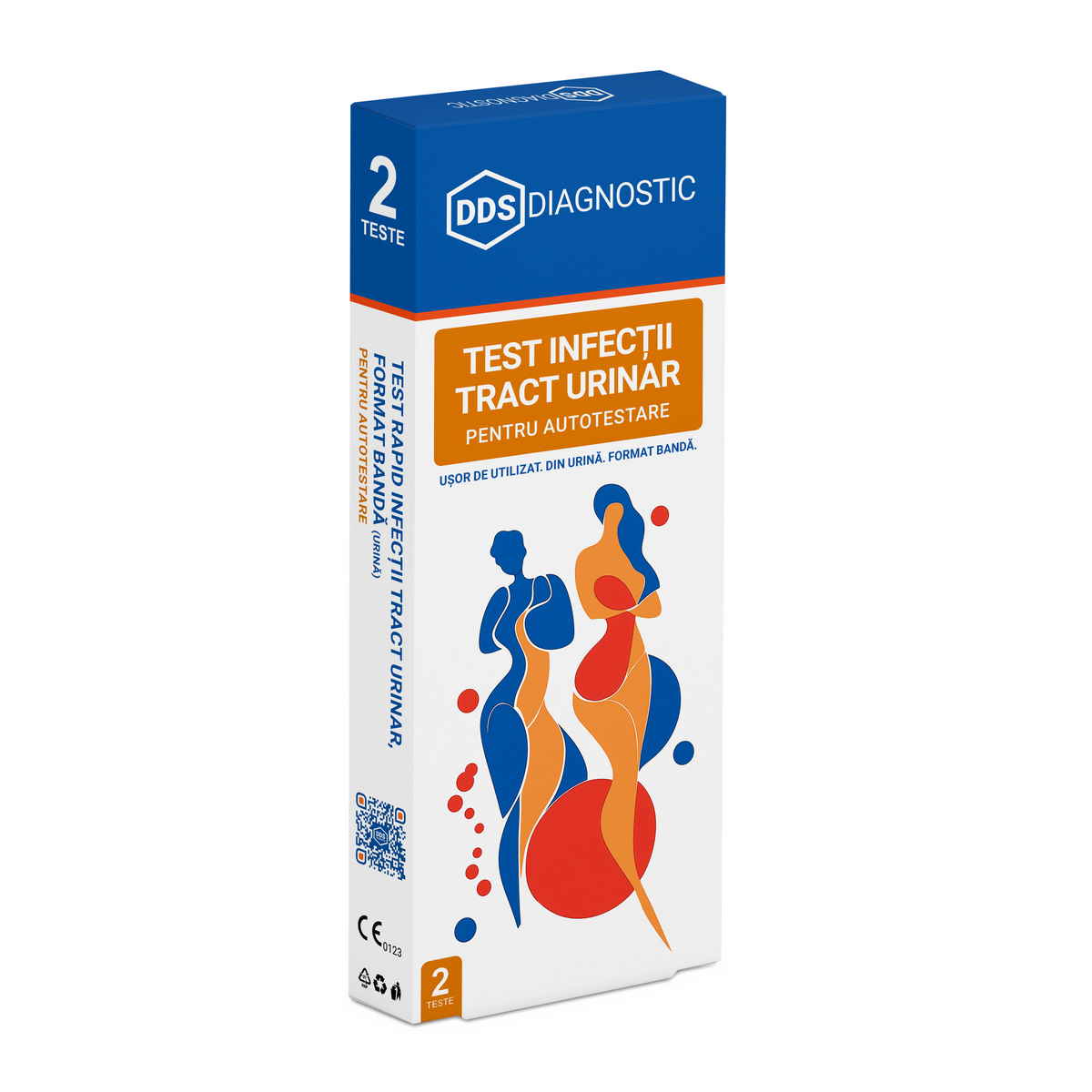 Test rapid infectii tract urinar format banda (urina) Autotestare, 2 bucati, DDS Diagnostic