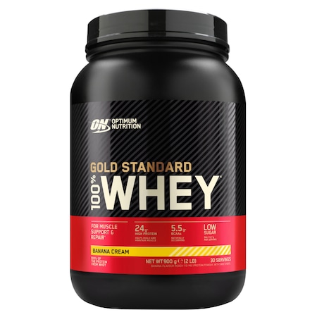 Pudra proteica proteine din zer 100% Whey Gold Standard Banane 900g, Optimum Nutrition