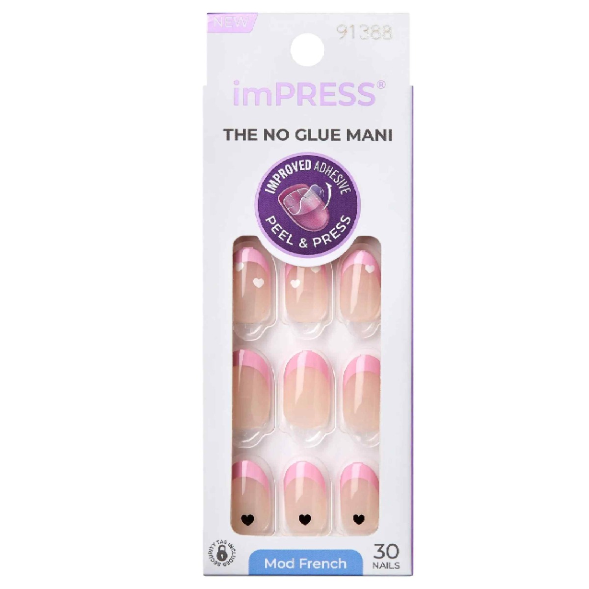 Unghii false Impress Nails Ditto, 30 bucati, Kiss
