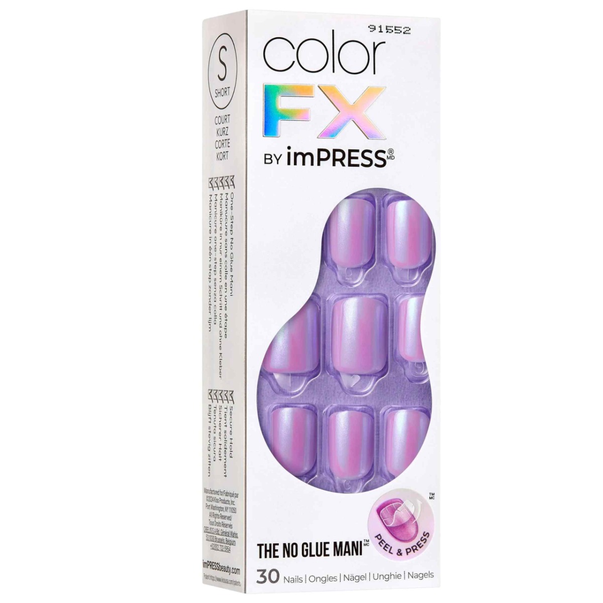 Unghii false Impress Color Fx Wonder, 30 bucati, Kiss