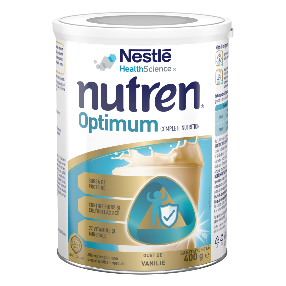 Lapte praf Nutren Optimum +4 ani, 400g, Nestle