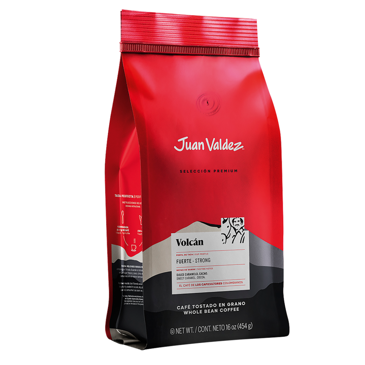 Cafea premium boabe Volcan, 454g, Juan Valdez