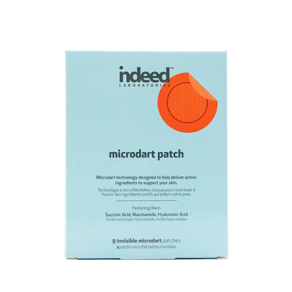 Plasturi invizibili anti-acnee cu acid succinic niacinamida si acid hialuronic Microdart Patch, 9 bucati, Indeed Labs