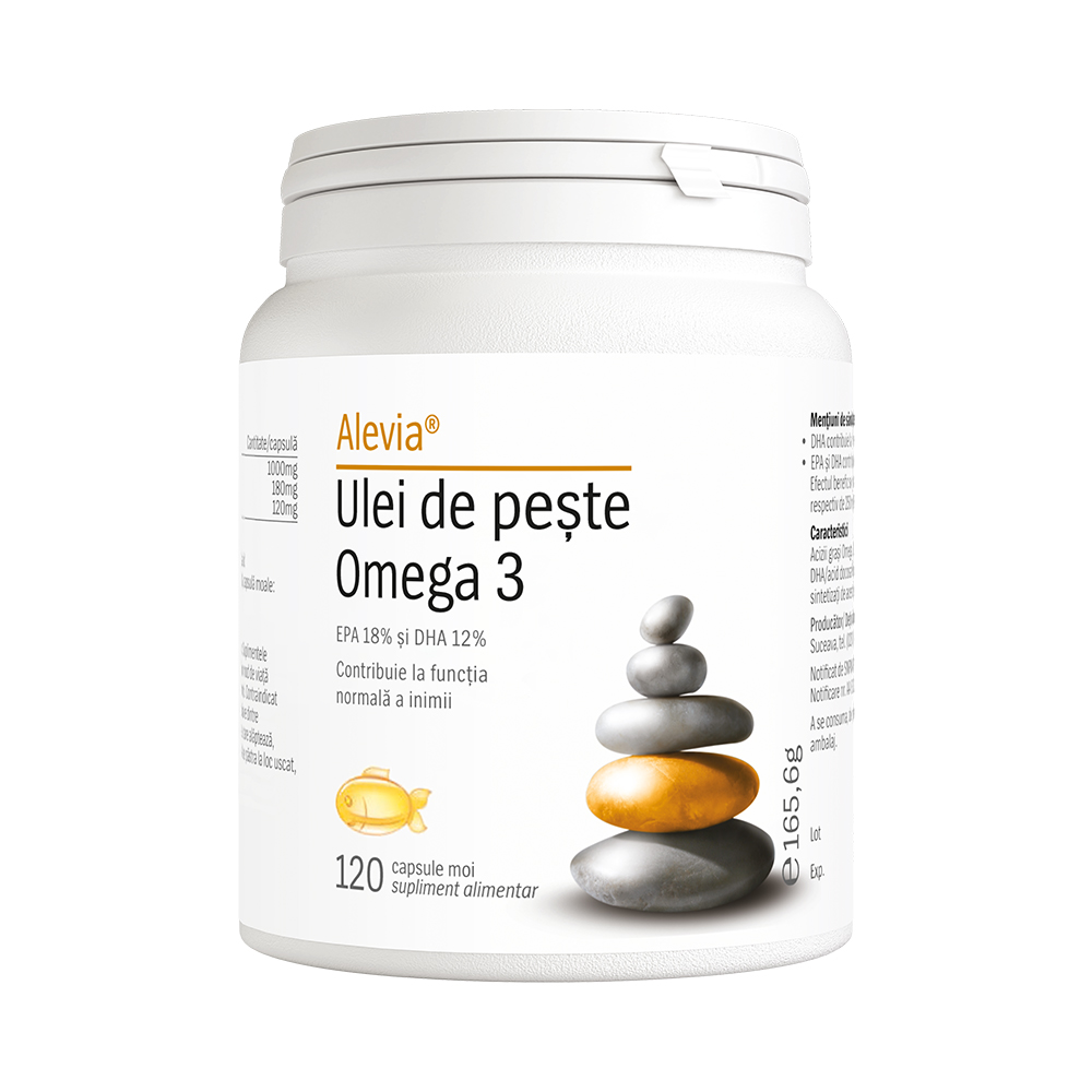 Ulei de peste Omega 3, 120 capsule, Alevia