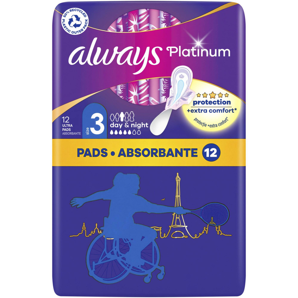 Absorbante Platinum Night, 12 bucati, Always