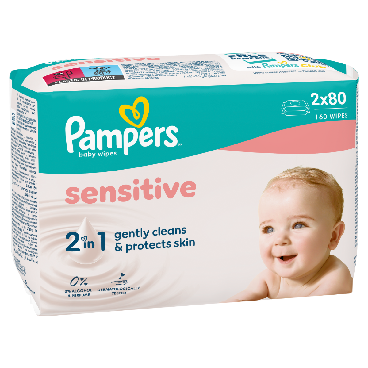 Servetele umede Sensitive, 320 bucati, Pampers