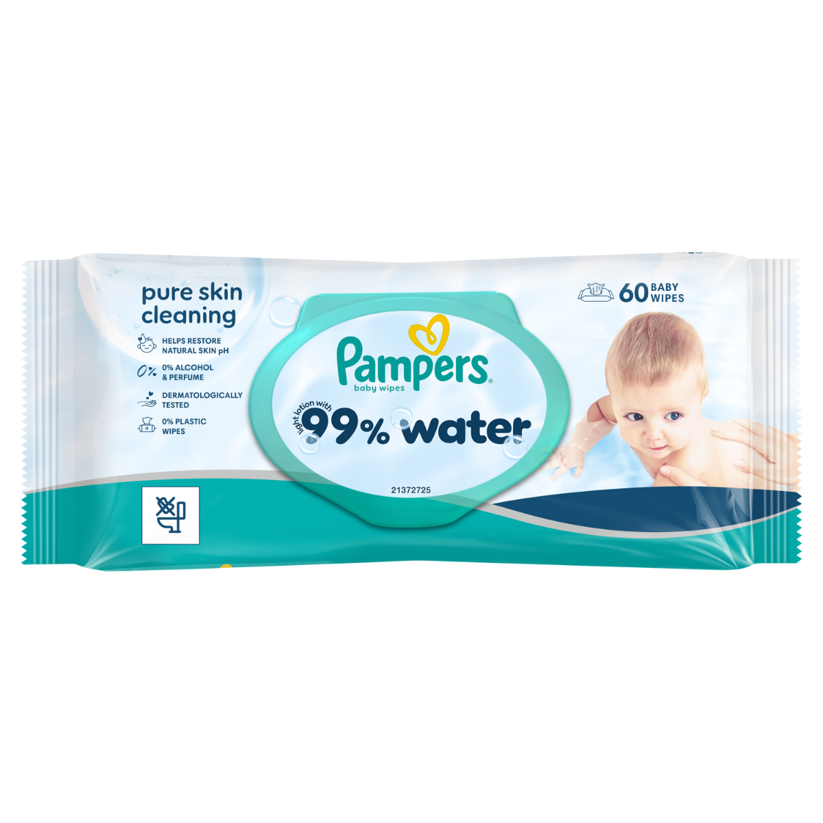 Servetele umede 99% apa cu lotiune usoara, 60 bucati, Pampers
