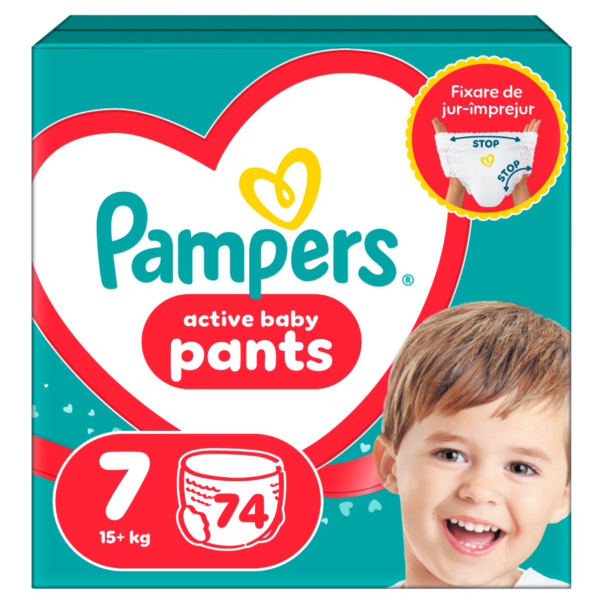 Scutece Pants Junior Marimea 7 pentru 15 kg+ Mega Box, 74 bucati, Pampers