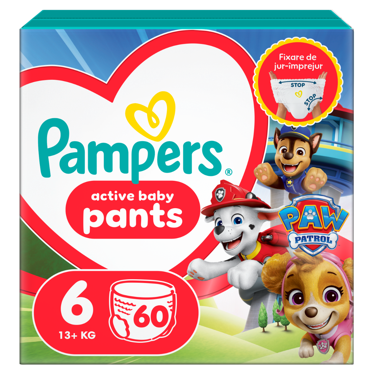 Scutece Pants Patrula Catelusilor Nr. 6 pentru 14 -19kg, 60 bucati, Pampers