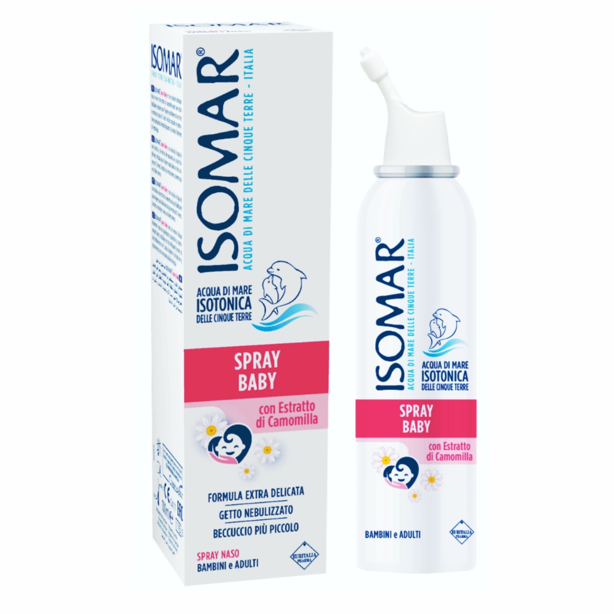 Spray nazal cu apa de mare izotonica si musetel Spray Baby 12+, 100ml, Isomar