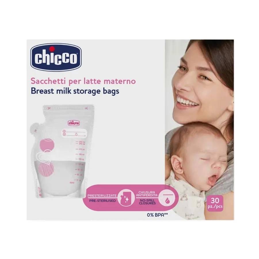 Pungi pentru stocarea laptelui matern, 30 bucati, Chicco