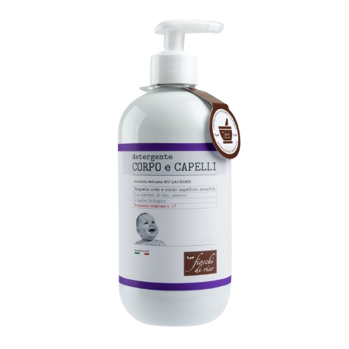 Gel de curatare pentru corp si par cu extract de vanilie 0 luni+, 400ml, Fiocchi di Riso