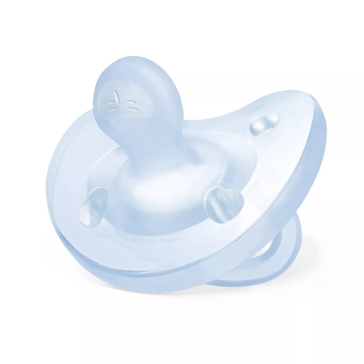 Suzeta anatomica din silicon PhysioSoft 0-6 luni Bleu, 1 bucata, Chicco