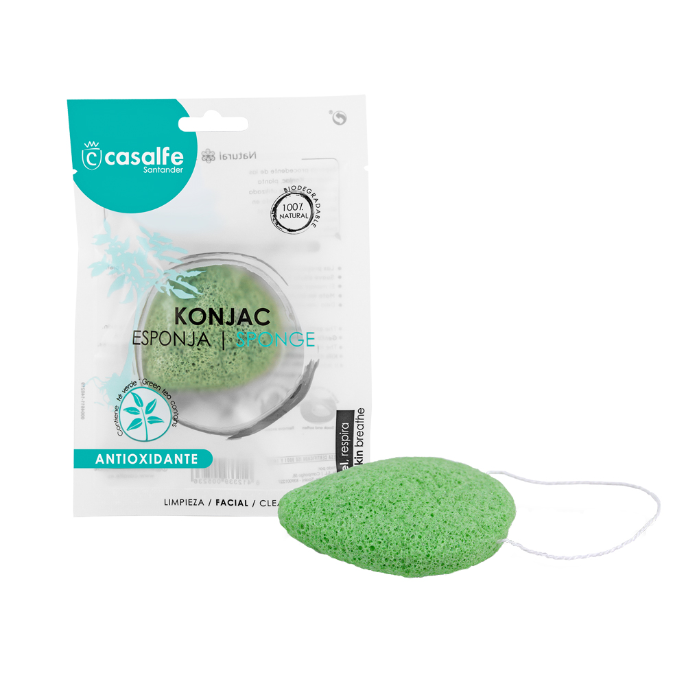 Burete exfoliant pentru fata Green Tea, 1 bucata, Casalfe