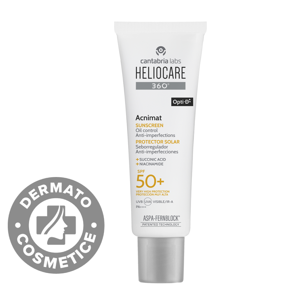 Crema pentru protectie solara cu SPF 50+ 360 Acnimat Heliocare, 50ml, Cantabria Labs