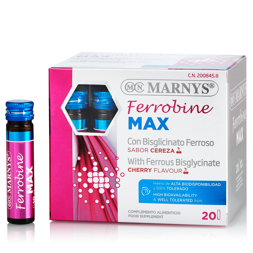 Ferrobine Max cu fier + zinc si vitamine, 20 fiole, Marnys