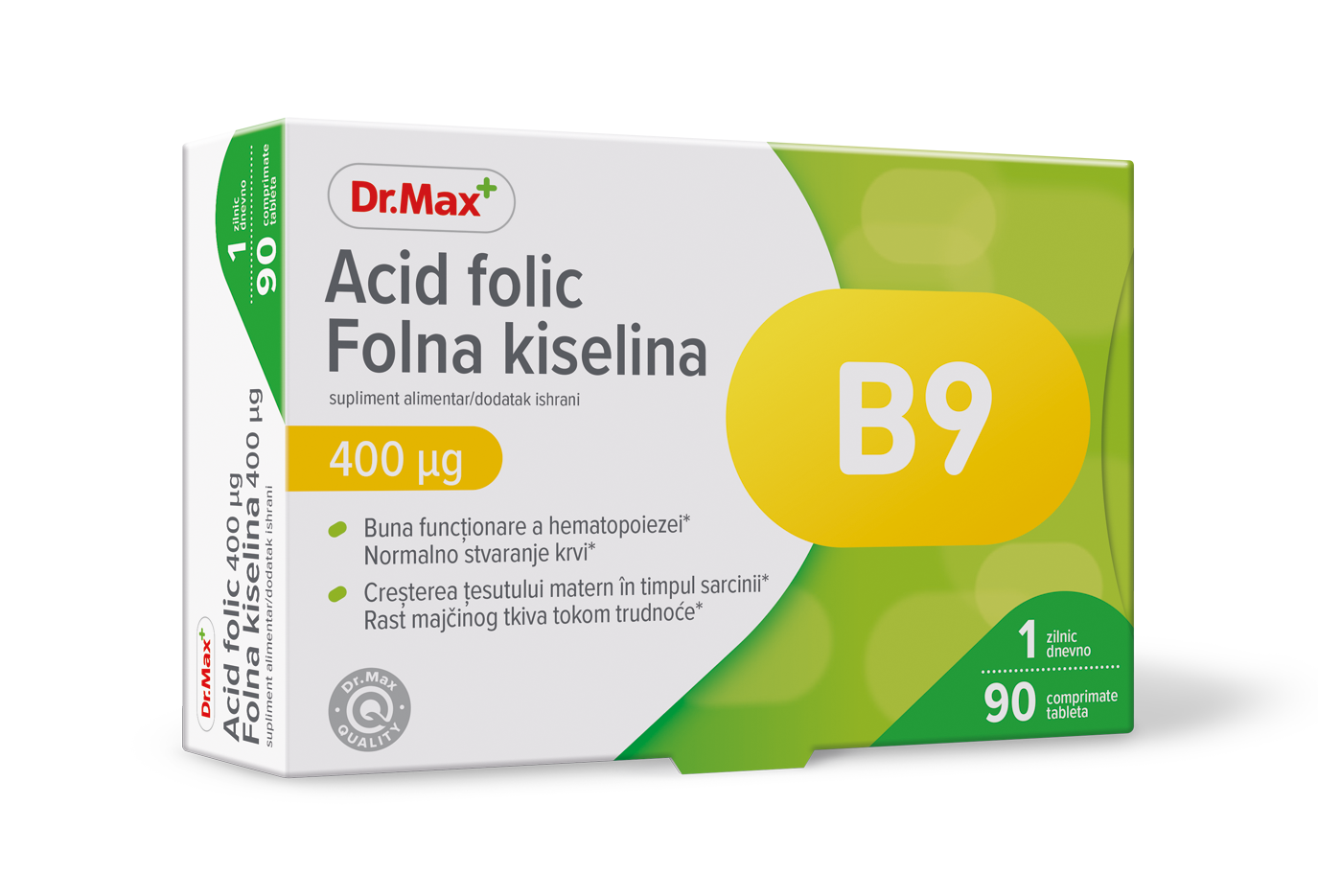 Dr. Max Acid folic 400 mcg​, 90 comprimate filmate