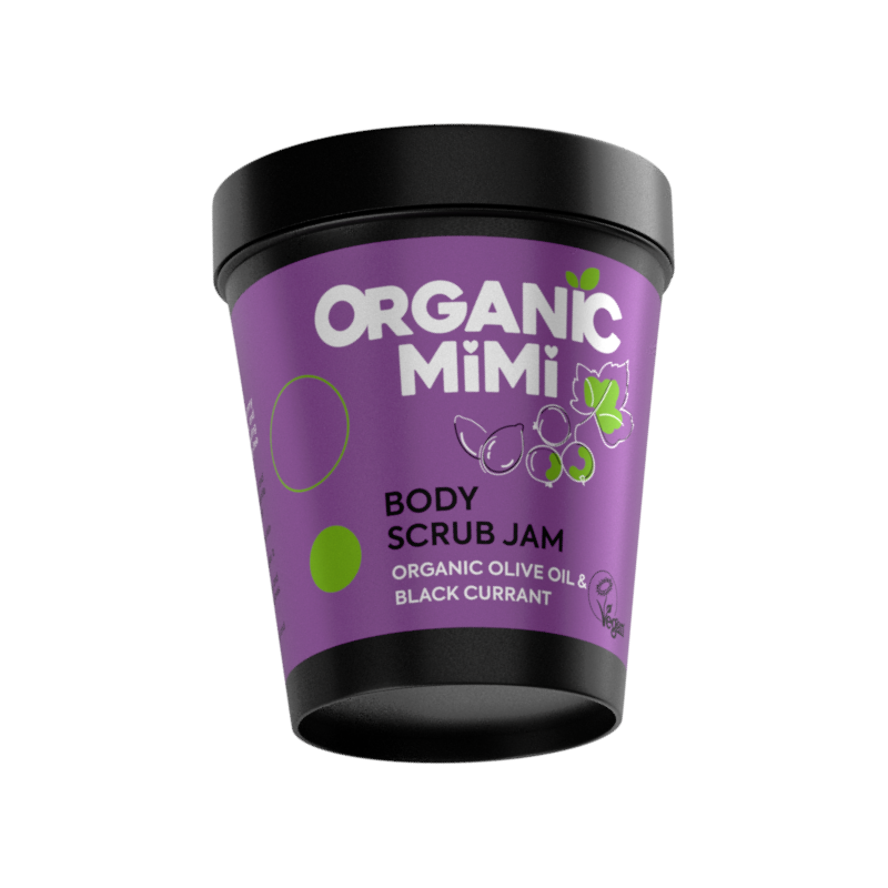Scrub de corp tip gem cu aroma de masline si coacaze negre, 250g, Organic Mimi
