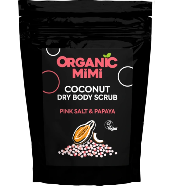Scrub de corp cu sare roz si papaya & cocos, 150g, Organic Mimi