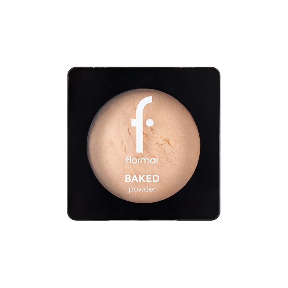 Pudra de fata Baked Powder 21 Beige With Gold, 9g, Flormar