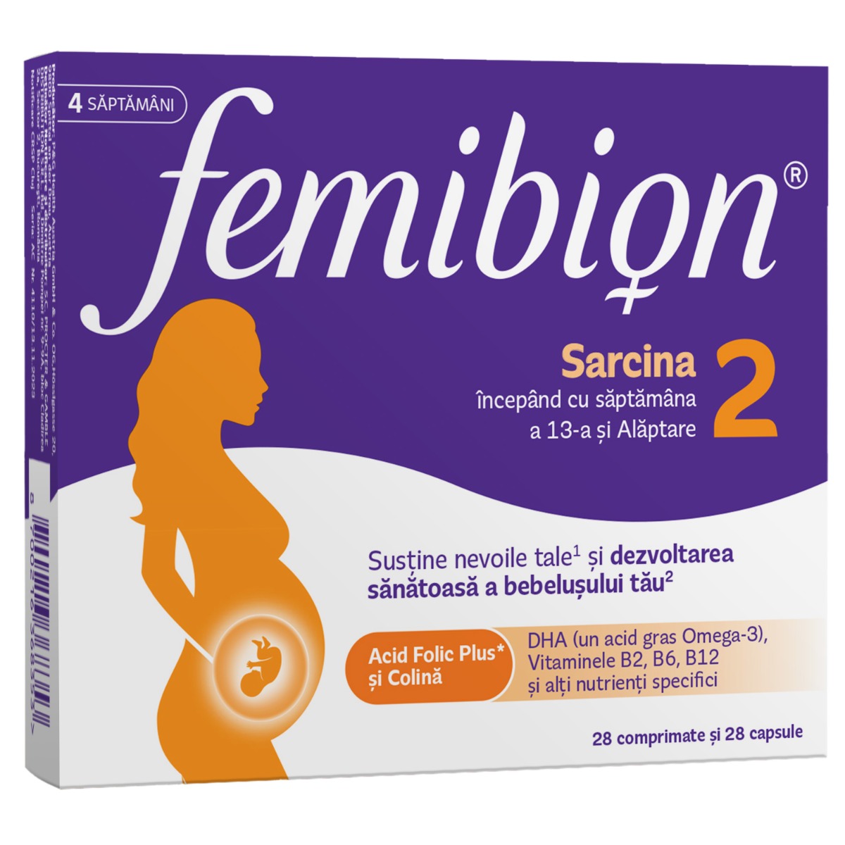 Femibion 2 Sarcina si Alaptare, 28 comprimate + 28 capsule