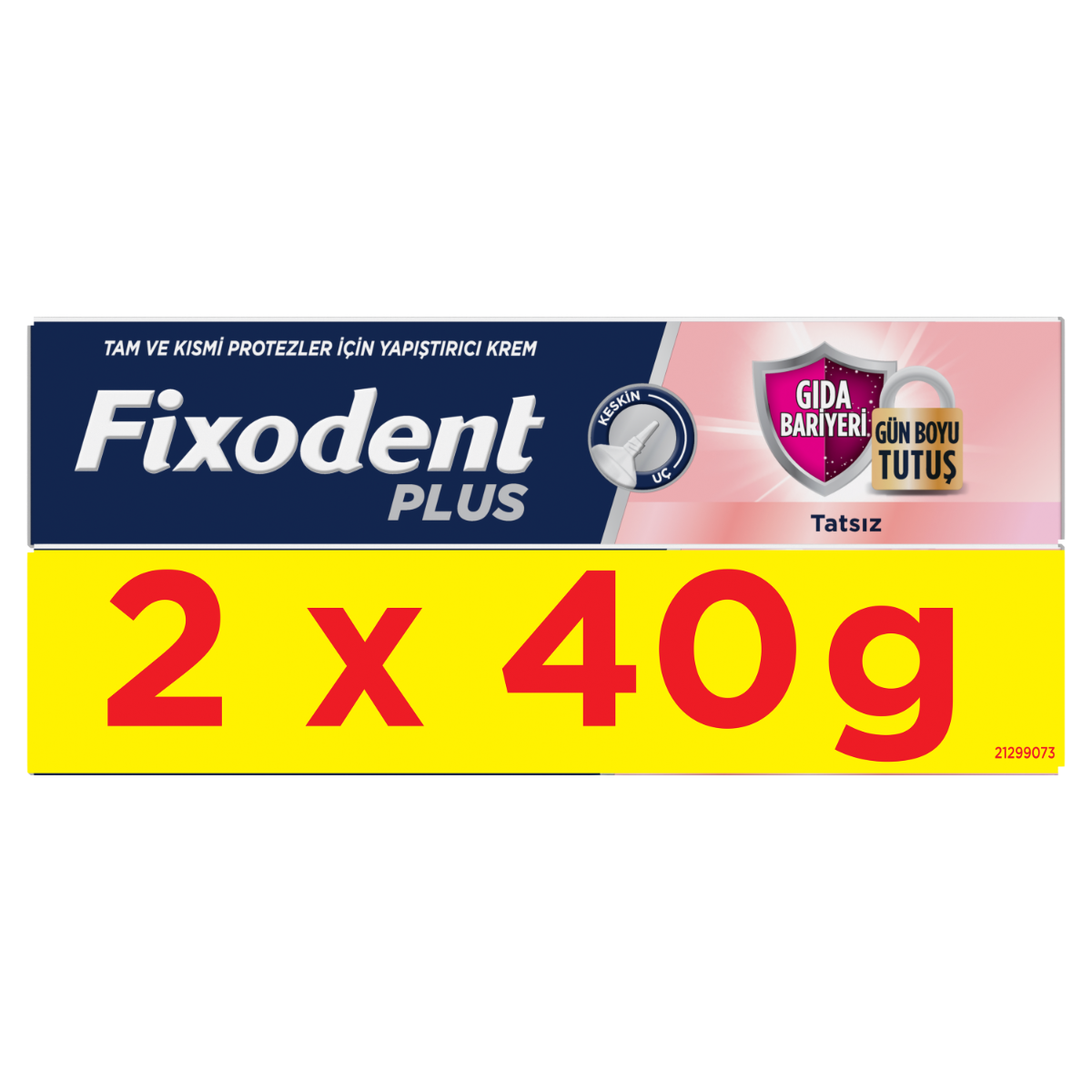 Pachet adeziv pentru proteza dentara Plus Food Barrier, 2x40g, Fixodent